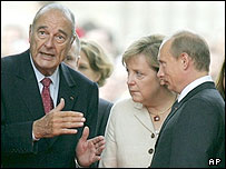 شيراک مرکل پوتين