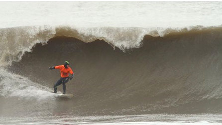 Surfer at Aberavon by Claire Beach