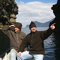 Gavin Bryars and Runi Brattaberg in the Faroes. Photo Alan Brockie.