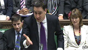 Ed Miliband speaking at PMQs