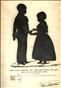 The caption below the painting reads: DAVID SCOTT, a blind boy, and SARAH ARMSTRONG, a dumb girl, PUPILS IN THE ULSTER INSTITUTION Conversing together (Drawn from life and presented to the Society for the benefit of it's funds)<BR />May 1838.