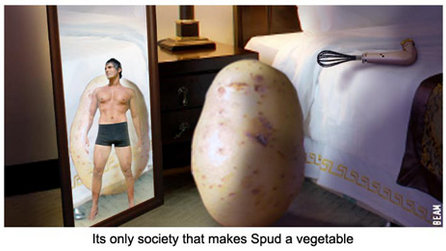 Spud cartoon - click below for text description