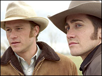 بروک بیک ماؤنٹین میں لیجر اور جیک گیلن ہال