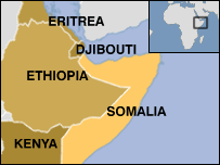 Map of the horn of Africa