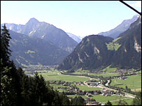 Moutains and valley in Austria