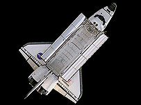 شاتل آتلانتيس در برابر پرده تيره فضا