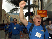 Manifestantes em Miami