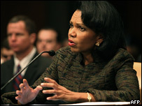 A secretária de Estado americana, Condoleezza Rice