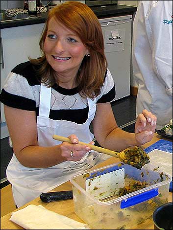 Natalie Jackson cooks for cin