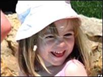 英国女孩玛德琳•麦卡恩失踪时三岁