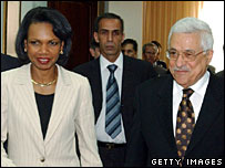 کاندوليزا رايس و محمود عباس