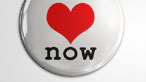 Badge saying I love now