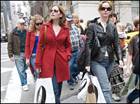 Shoppers in New York