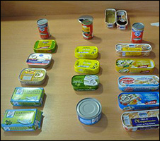 Tins of fish