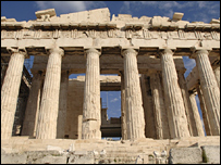 معبد آتنا موسوم به پارتنون در آکروپوليس آتن