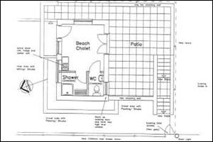 The plan of the toilet block