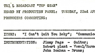 Led Zeppelin Audition report|60|BBC Archive 