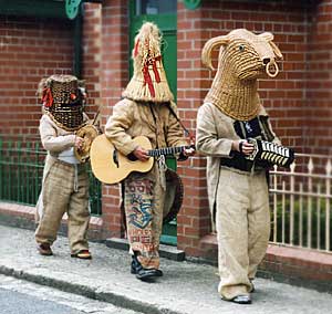 Mummers performing in Mayday celebrations in the Ulster Folk and Transport Museum, Co. Down (M Johnston)
