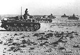 German tanks across the desert