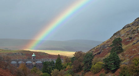 Another rainbow taken by Jeff Hayward at Graig Coch Dam in the Elan Valley
