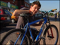 Joe Crowley with his bike