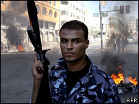 Agente de segurança palestino na Faixa de Gaza