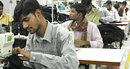 Workers at an textile factory in India