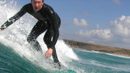 Martin Aaron surfing