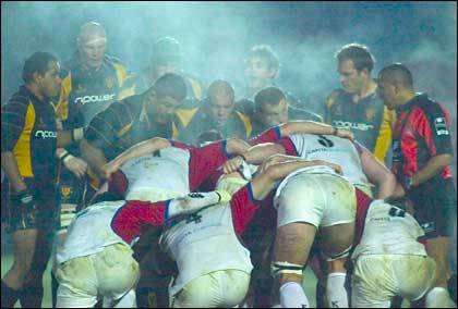 Steaming rugby scrum