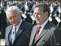 Kanclůéř Schr'oder s premiérem Millerem