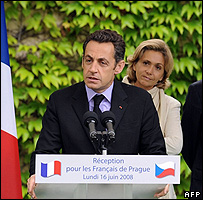 French President Nicolas Sarkozy in Prague