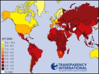 Yolsuzluk endeksi haritası