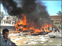 تعدادی ساختمان در جلال آباد به آتش کشيده شده است