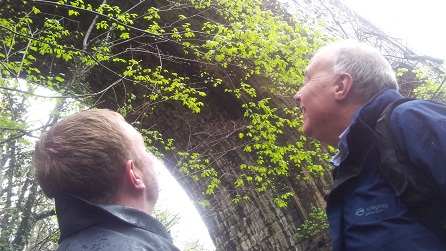 Adam and Stephen K. Jones at Goitre Coed Railway Viaduct Adam and Stephen K. Jones at Goitre Coed Railway Viaduct