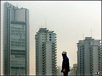 Trabalhador da construção civil em Xangai