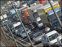 traffic jam on motorway