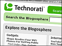 The Technorati website