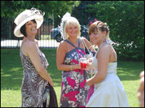Guests at the car park reception.