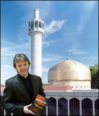 ليتوينينکو و تصويری از مرکز اسلامی لندن