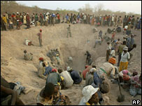 Thousands of people mine illegally to make a living