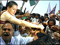 Sonia Gandhi em campanha