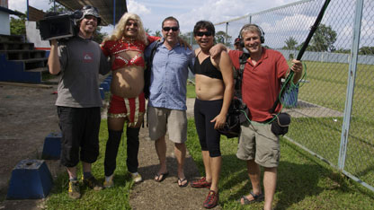 Matt, Pete and Rob with the team