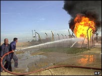 Irak'ta petrol boru hattında yangın