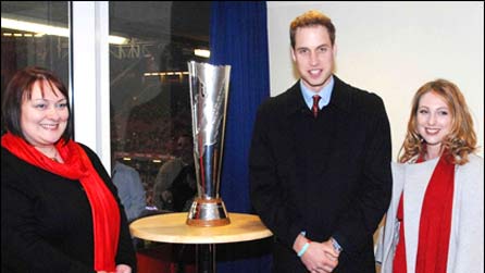 Nicola Palterman and Mari Thomas with Prince William