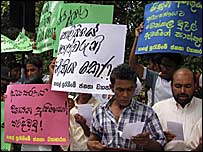 A JVP protest against election violence in Anuradhapura (Library photo by Athula Bandara)