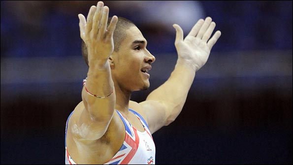 Louis Smith takes the applause from the home crowd