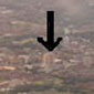 Belfast from the plane. Belfast City Hospital can be seen in the distance (see arrow)