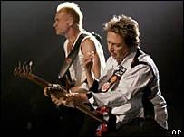 'A felicidade estava no rosto de Sting'