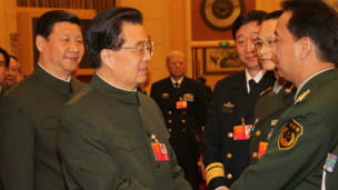 Hồ Cẩm Đào và Tập Cận Bình tại phiên họp Quốc hội hồi tháng 3