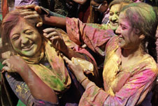 Women celebrating Holi.